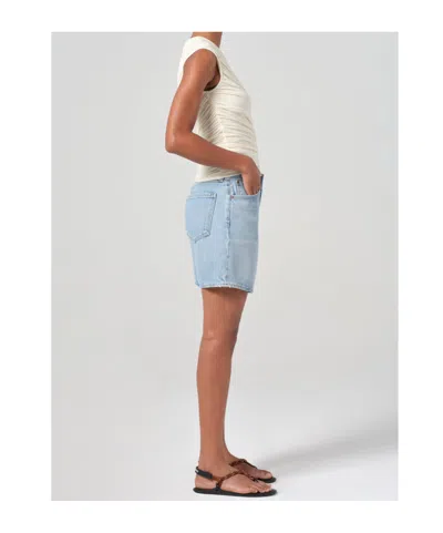 Agolde Urban Baggy Denim Shorts With Belt Loops In Blue