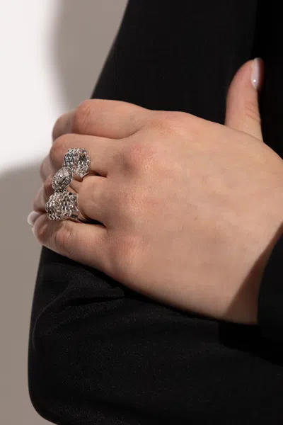 Versace Medusa Chain Ring In Metallic