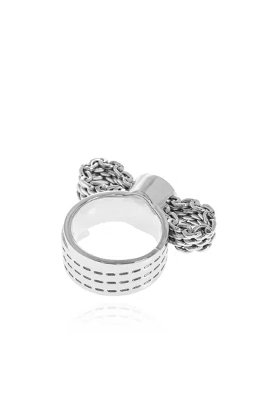 Versace Medusa Chain Ring In Metallic