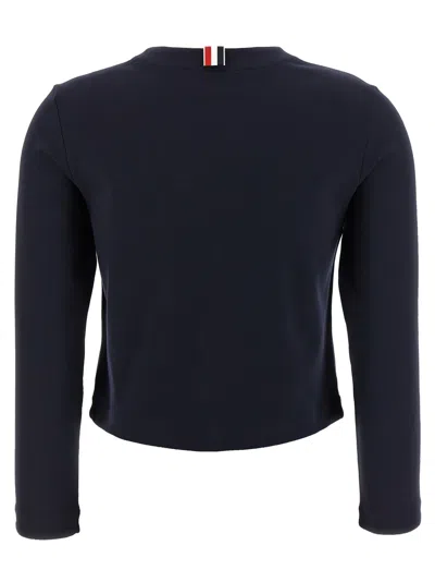 Thom Browne 'anchor' Crew Neck Cardigan In Blue