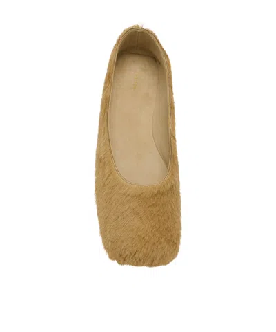 The Row Calf Hair Square-toe Ballerina Flats In Neutral