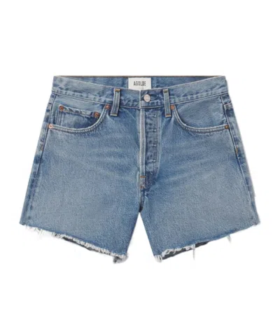 Agolde Parker Denim Shorts In Blue