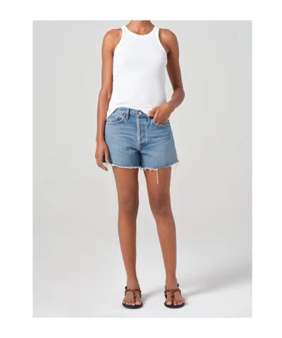 Agolde Parker Denim Shorts In Blue