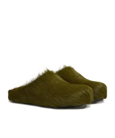 Marni Long Hair Calfskin Fussbett Sabot