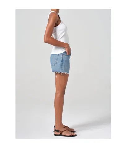 Agolde Parker Denim Shorts In Blue