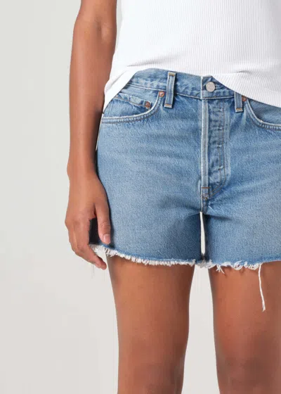 Agolde Parker Denim Shorts In Blue