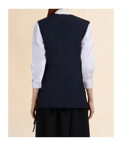 Marni Wool Vest With Slits On The Sides In Blue