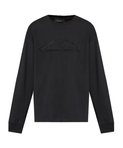Dsquared2 Logo-embellished Long-sleeve T-shirt In Blue