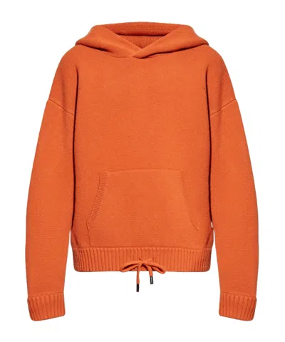 Dsquared2 Kangaroo-pocket Hooded Sweater In Orange