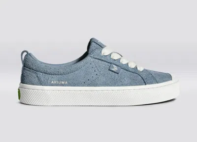 Cariuma Oca Low Mirage Blue Hairy Suede Sneaker