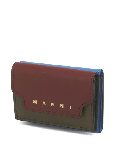 Marni Leather Wallet In Multi