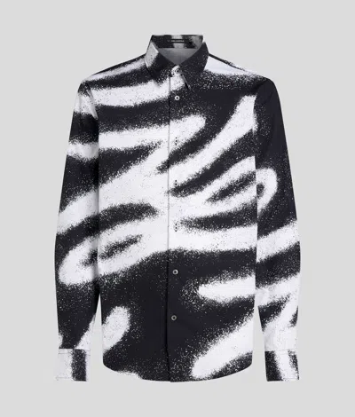 Karl Lagerfeld Autograph All-over-print Shirt In Black