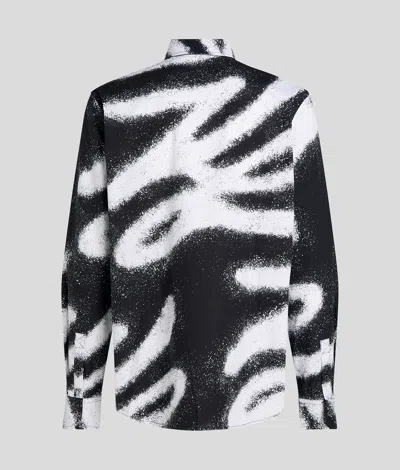 Karl Lagerfeld Autograph All-over-print Shirt In Black