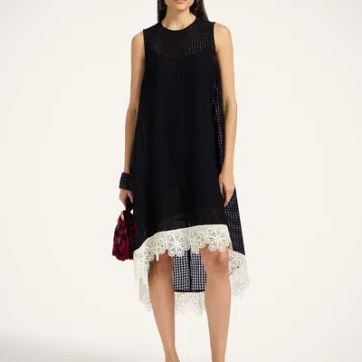 La Doublej La Scala Lace-embroidered Sleeveless Midi Dress