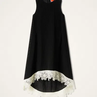 La Doublej La Scala Lace-embroidered Sleeveless Midi Dress