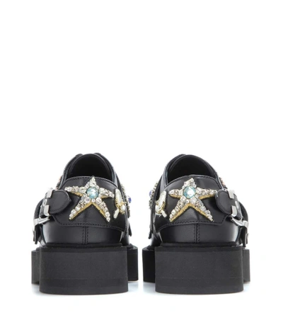 Shop Alexander Mcqueen Embellished Platform Monk Shoes In Llack