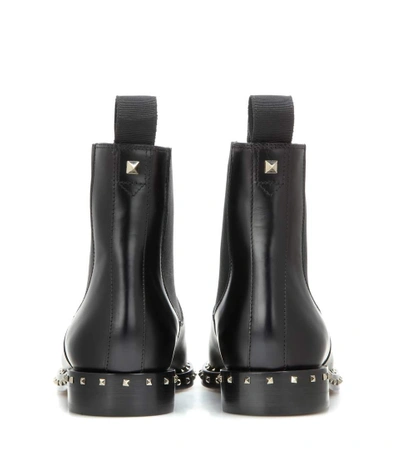 Shop Valentino Embellished Chelsea Boots In Llack