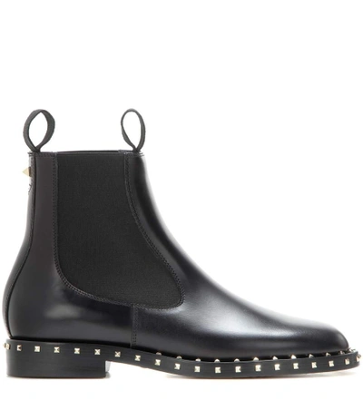 Shop Valentino Embellished Chelsea Boots In Llack