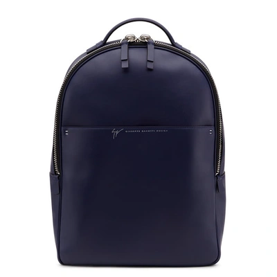 Giuseppe Zanotti - Matt Blue Leather Backpack Stanford