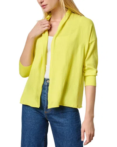 Lilla P Easy Open Linen-blend Cardigan In Yellow
