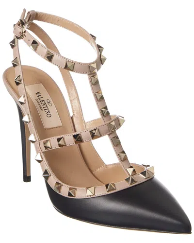 Valentino Garavani Valentino Rockstud Caged 100 Patent Pump In Black
