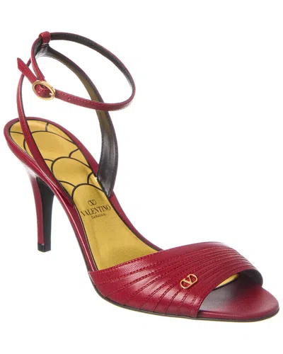 Valentino Dark Red Leather Sandalo Ladycrush