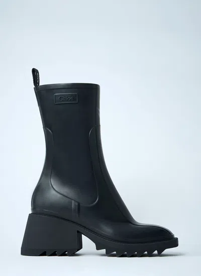Chloé Chloe Women Black Rubber Ankle Boots In Black