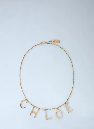 Chloé Chloe Women Gold Metal Chloe Letters Necklace