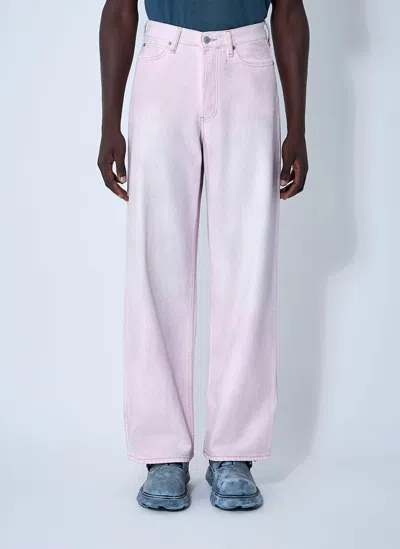 Acne Studios Men 1981 Coated Jeans In Pink