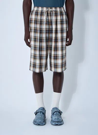 Acne Studios Men Check Shorts In Multi