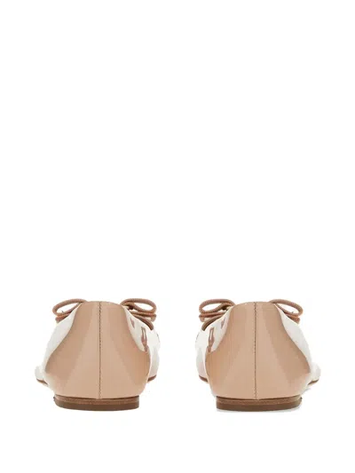 Ferragamo Varina Nappa Leather Ballet Flats In Macaroons