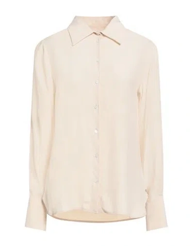 Ottod'ame Woman Shirt Beige Size 12 Acetate, Silk In Neutral