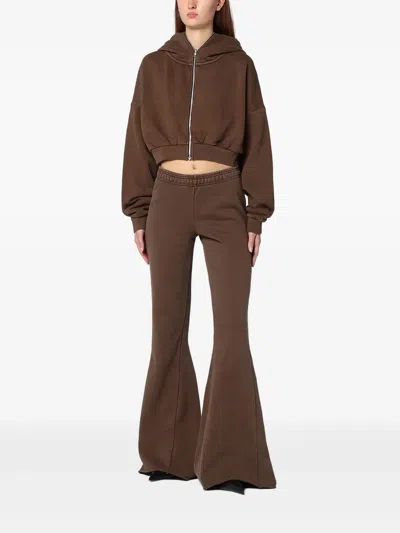 Entire Studios Flared Trousers With Back Pocket And Elastic Waistband In Brown