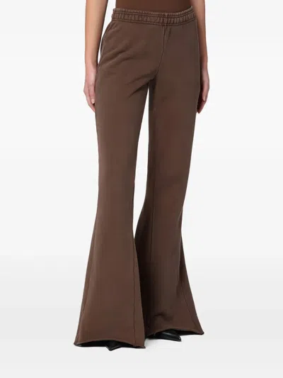 Entire Studios Flared Trousers With Back Pocket And Elastic Waistband In Brown