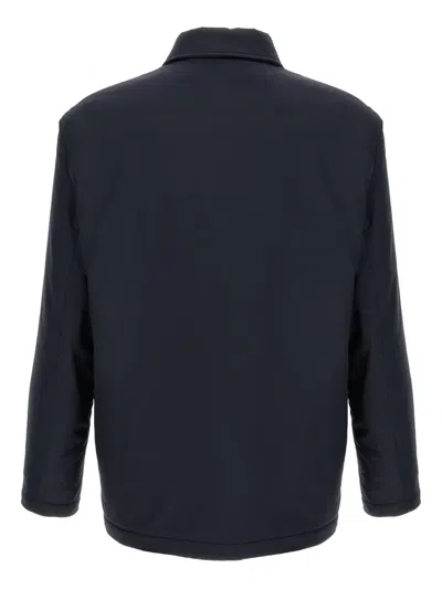 Kiton Overshirt Padded Long Sleeves In Blue