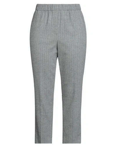 Peserico Woman Pants Grey Size 12 Wool, Polyester, Viscose, Polyamide, Elastane In Gray