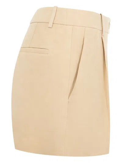 Nili Lotan Pleated High-rise Linen And Silk Shorts In Neutral