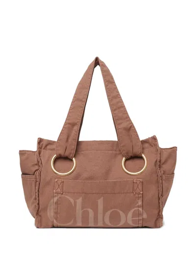 Chloé Medium Plage Tote Bag In Orange