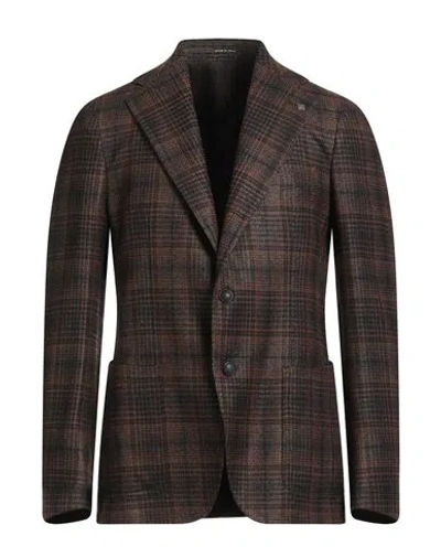 Tagliatore Man Blazer Brown Size 44 Virgin Wool, Acetate, Polyamide In Brown