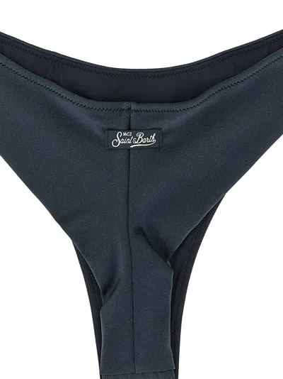 Mc2 Saint Barth Naomi Cheeky Logo-patch Bikini Bottoms In Black