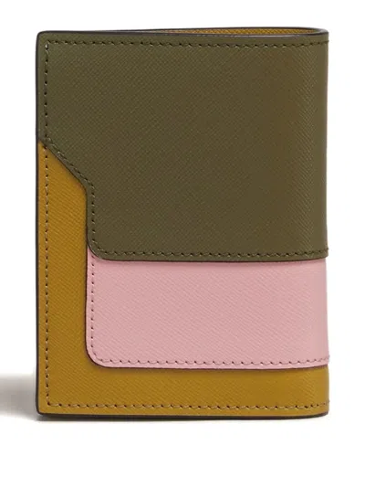 Marni Womens Zo957 Colour-block Leather Bifold Wallet In Multi
