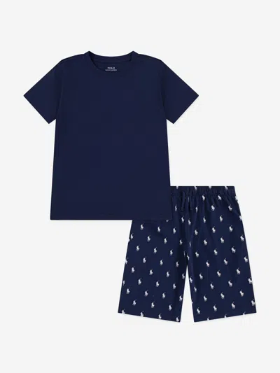 Ralph Lauren Cotton T-shirt And Shorts Set In Blue