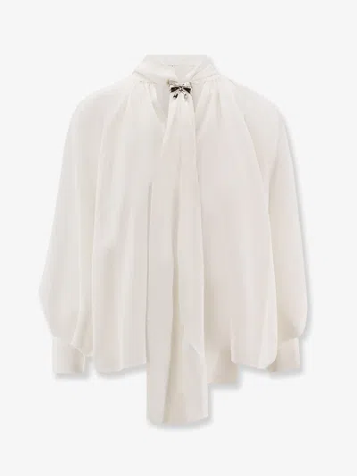 Max Mara Studio Crotone Silk Blouse In White