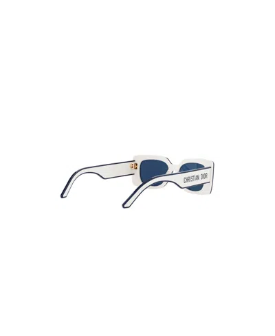 Dior Pacific 53mm Rectangular Sunglasses In White