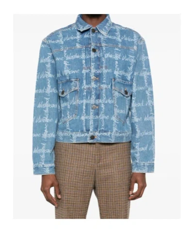Vivienne Westwood Light Blue Denim Jacket With Logo Print And Tailored Details