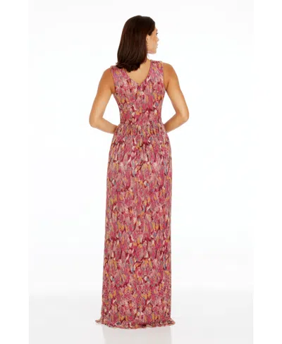 Dress The Population Leanna Women's Metallic Fit & Flare Dress In Brown