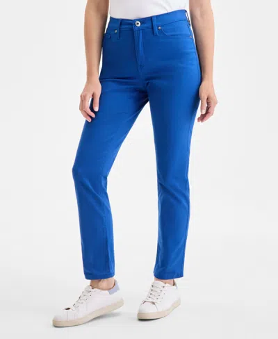 Style & Co Plus Size High-rise Straight-leg Pants, Exclusively At Macy's In Blue