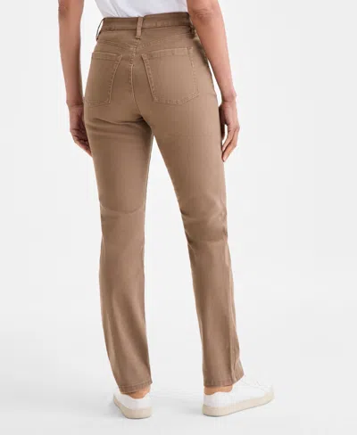 Style & Co Plus Size High-rise Straight-leg Pants, Exclusively At Macy's In Brown