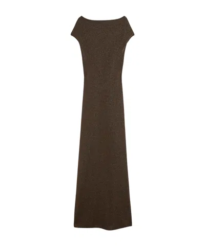 Max Mara Robe En Fil De Viscose Et Lurex In Brown