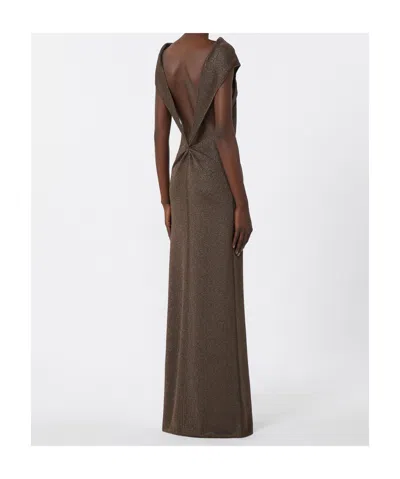 Max Mara Robe En Fil De Viscose Et Lurex In Brown